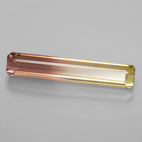 Tormalina naturale bicolore da 4,12 ct, taglio smeraldo, VS