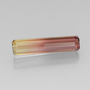 Tormalina naturale bicolore da 4,32 ct, taglio smeraldo, VVS