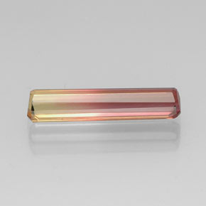 Tormalina naturale bicolore da 4,32 ct, taglio smeraldo, VVS