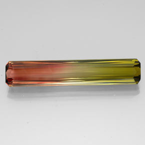 Tormalina naturale bicolore da 13,96 ct, taglio smeraldo, VVS-VS