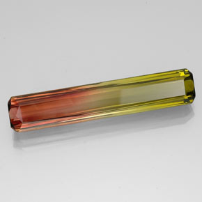 Tormalina naturale bicolore da 13,96 ct, taglio smeraldo, VVS-VS