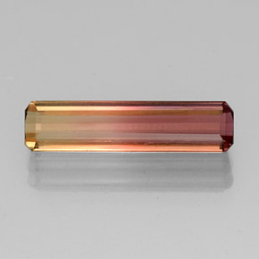 Tormalina naturale bicolore da 3,18 ct, taglio smeraldo, VVS-VS