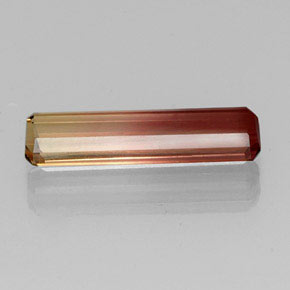 Tormalina naturale bicolore da 3,18 ct, taglio smeraldo, VVS-VS