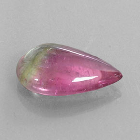 Tormalina naturale bicolore da 6,72 ct, taglio a pera, trasparente