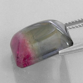 Tormalina naturale bicolore da 12,38 ct, trasparente, trasparente/traslucido