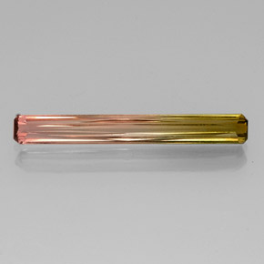 Tormalina naturale bicolore da 2,86 ct, taglio smeraldo, VVS-VS