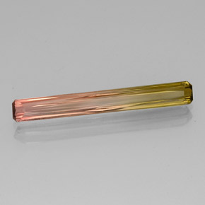 Tormalina naturale bicolore da 2,86 ct, taglio smeraldo, VVS-VS