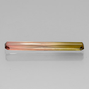 Tormalina naturale bicolore da 2,86 ct, taglio smeraldo, VVS-VS