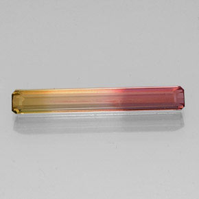 Tormalina naturale bicolore da 2,37 ct, taglio smeraldo, VVS-VS