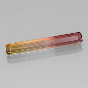 Tormalina naturale bicolore da 2,37 ct, taglio smeraldo, VVS-VS