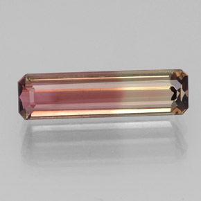 Tormalina naturale bicolore da 1,94 ct, taglio smeraldo, VS