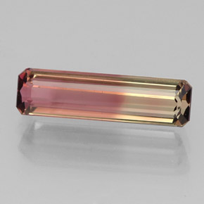 Tormalina naturale bicolore da 1,94 ct, taglio smeraldo, VS