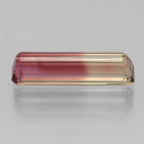Tormalina naturale bicolore da 1,94 ct, taglio smeraldo, VS