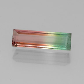 Tormalina naturale multicolore da 0,84 ct, baguette, VS-SI