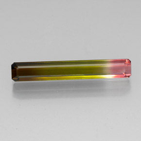 Tormalina naturale multicolore da 5,66 ct, taglio smeraldo, VVS-VS
