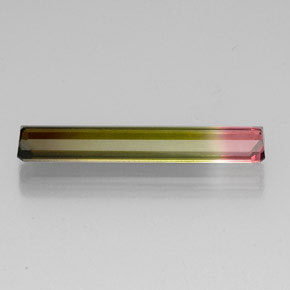 Tormalina naturale multicolore da 5,66 ct, taglio smeraldo, VVS-VS