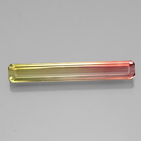 Tormalina naturale bicolore da 3,51 ct, taglio smeraldo, VVS-VS