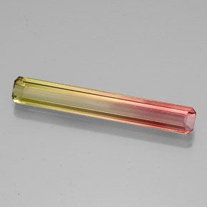 Tormalina naturale bicolore da 3,51 ct, taglio smeraldo, VVS-VS
