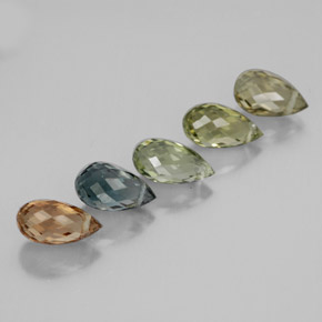 Tormalina naturale multicolore da 3,65 ct, briolette, VS
