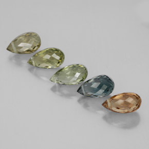 Tormalina naturale multicolore da 3,65 ct, briolette, VS