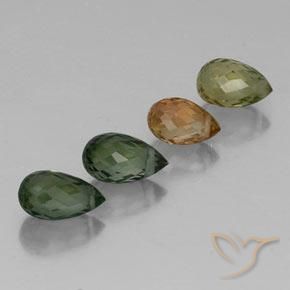 Tormalina naturale multicolore da 2,62 ct, briolette, VS