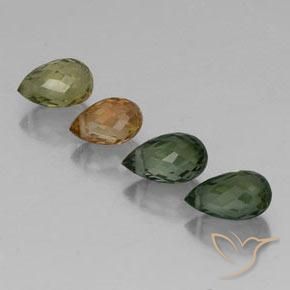 Tormalina naturale multicolore da 2,62 ct, briolette, VS
