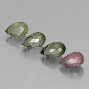 Tormalina naturale multicolore da 2,84 ct, briolette, VS