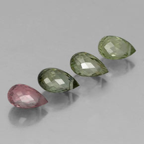 Tormalina naturale multicolore da 2,84 ct, briolette, VS