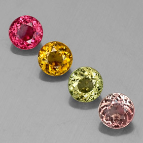 Tormalina naturale multicolore da  ct, taglio rotondo, VS