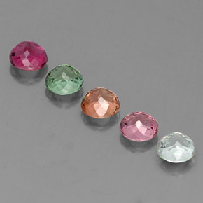 Tormalina naturale multicolore da  ct, taglio rotondo, VVS