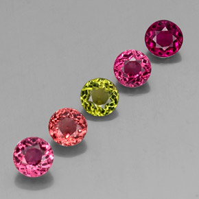 Tormalina naturale multicolore da  ct, taglio rotondo, VVS