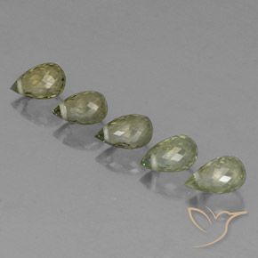 Gemme di Tormalina Verde foresta chiaro naturale da 2.18 ct, Taglio briolette, VS