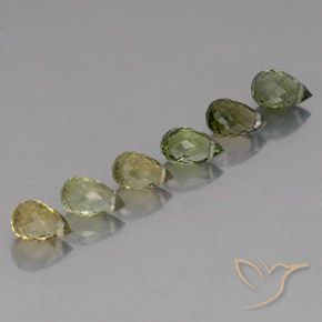 Gemme di Tormalina Verde foresta chiaro naturale da 3.78 ct, Taglio briolette, VS-SI