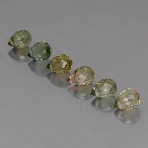 Gemme di Tormalina Verde chiaro naturale da 3.10 ct, Taglio briolette, VS-SI