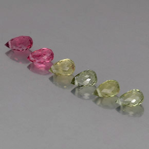Tormalina naturale multicolore da  ct, briolette, VS