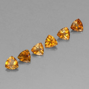 Tormalina naturale arancione da 1,24 ct, trillion, VVS-VS