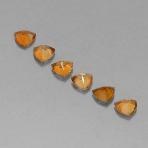 Tormalina naturale arancione da 1,24 ct, trillion, VVS-VS