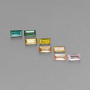 Tormalina naturale multicolore da  ct, baguette, VS