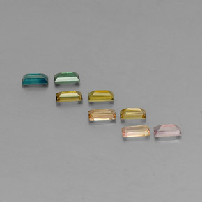 Tormalina naturale multicolore da  ct, baguette, VS