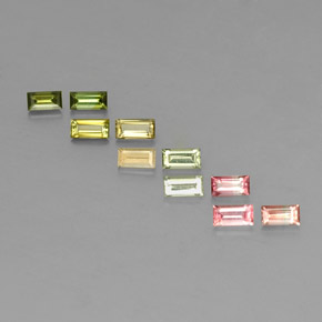 Tormalina naturale multicolore da  ct, baguette, VS