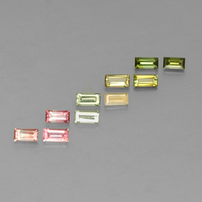 Tormalina naturale multicolore da  ct, baguette, VS