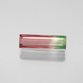 Tormalina naturale multicolore da 1,05 ct, baguette, VS