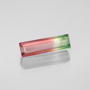 Tormalina naturale multicolore da 1,05 ct, baguette, VS