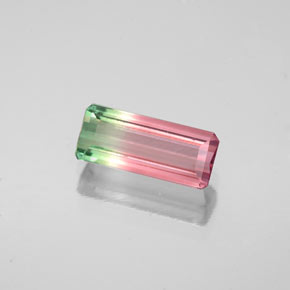 Tormalina naturale multicolore da 1,09 ct, taglio smeraldo, VS