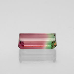Tormalina naturale multicolore da 1,75 ct, taglio smeraldo, VS