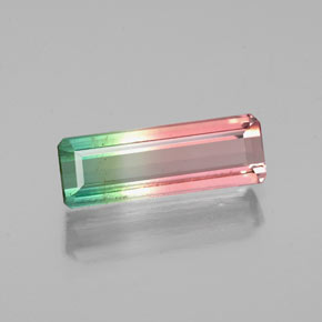 Tormalina naturale multicolore da 1,14 ct, taglio smeraldo, VS-SI