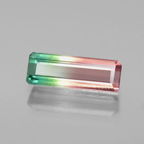Tormalina naturale multicolore da 1,14 ct, taglio smeraldo, VS-SI