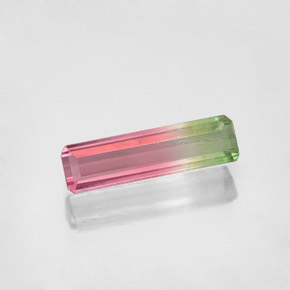 Tormalina naturale multicolore da 0,92 ct, taglio smeraldo, SI