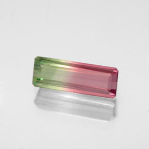 Tormalina naturale bicolore da 0,99 ct, taglio smeraldo, VS-SI