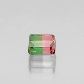 Tormalina naturale bicolore da 0,87 ct, taglio smeraldo, VS-SI